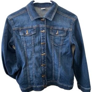 Preowned Jean Jacket Size 10/12 Girls Brand Crazy 8 Side Pockets Snap